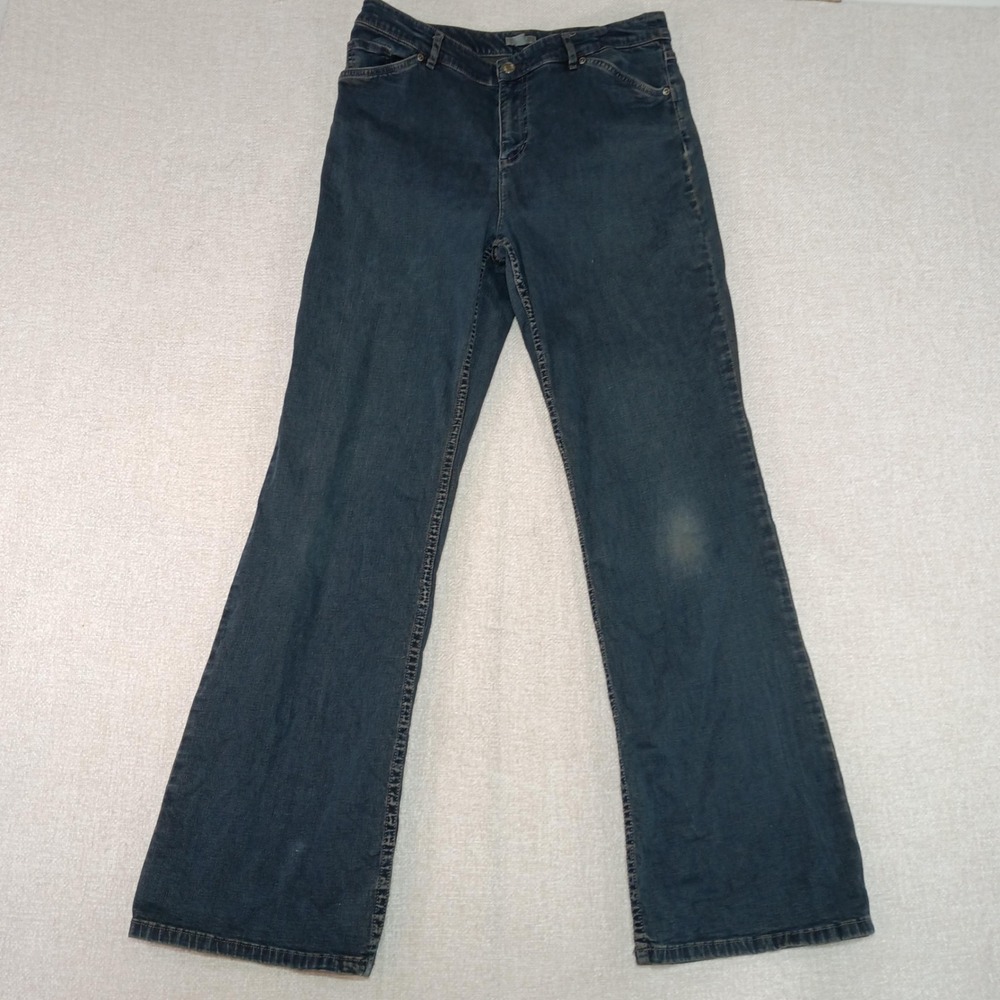 J.Jill Bootcut Jeans Women's 8 Blue Stretch Denim Dark Wash Flare Cowgirl Rodeo